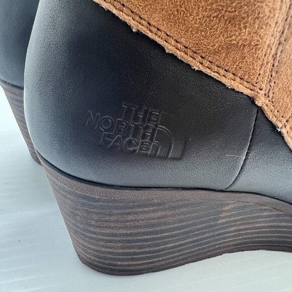The North Face Bridgeton Wedge Zip Ankle Boots Size 10.5 Brown Suede Leather NWB - Picture 11 of 13